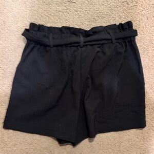 Have Women's High Waist Black Belted Shorts